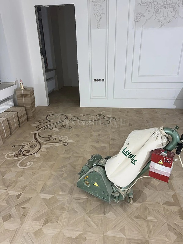 Шлифование, шпаклевание художественного паркета